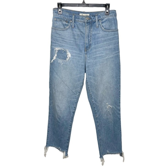 Madewell Classic Straight Leg Distressed Jeans Sz 28 - Picture 3 of 15